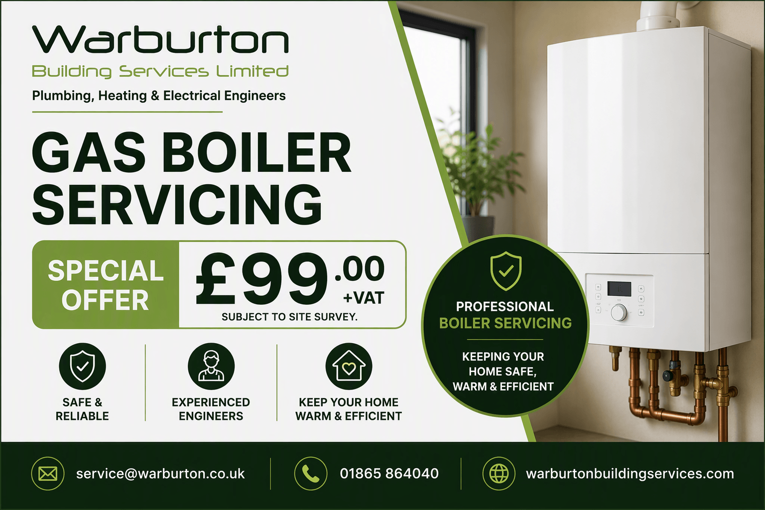 Gas Boiler Service – New Customer Offer!